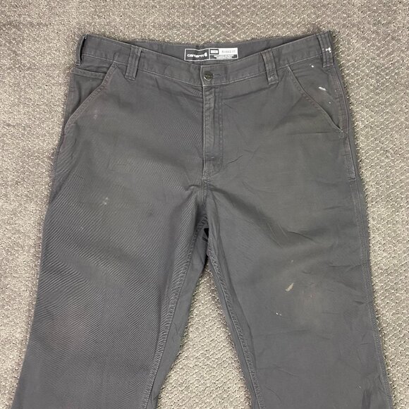 Carhartt Rugged Flex Relaxed Fit Canvas Work Pants Men's 38 x 30 Fits 39x29 Gray - Picture 2 of 16